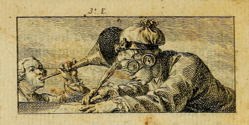 1. Charles Nicolas Cochin, Les misotechnites aux enfers, 1763, S. 32