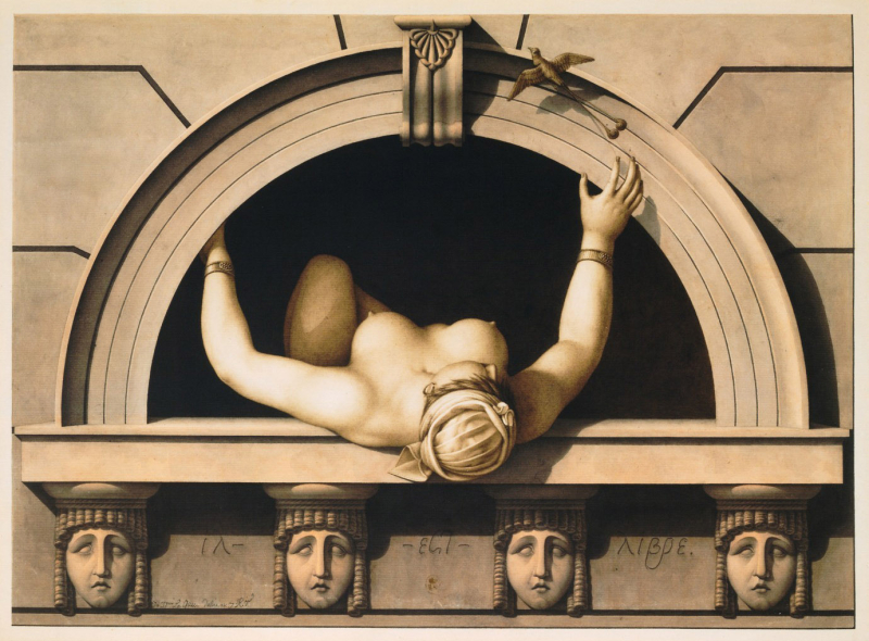 6. Jean-Jacques Lequeu, „Il est libre“ (Zeichnung, Bibliothèque nationale de France, département Estampes et photographie, EST RESERVE HA-80 (B, 7))